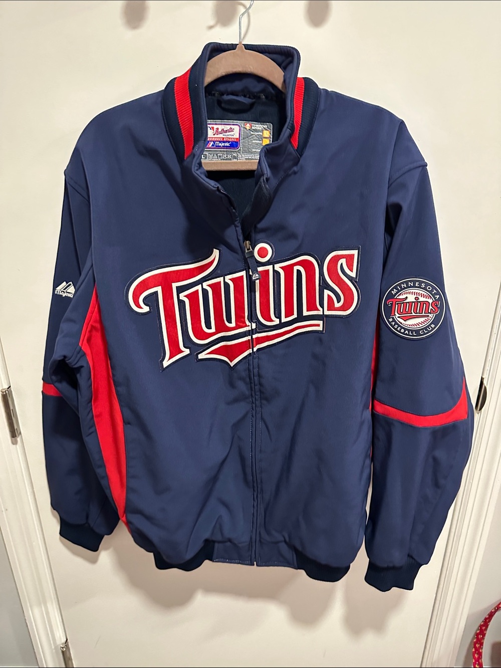 STARTER Navy and Red Twins Baseball Jacket